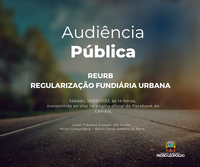 Audiência Pública sobre o  REURB, faça parte!
